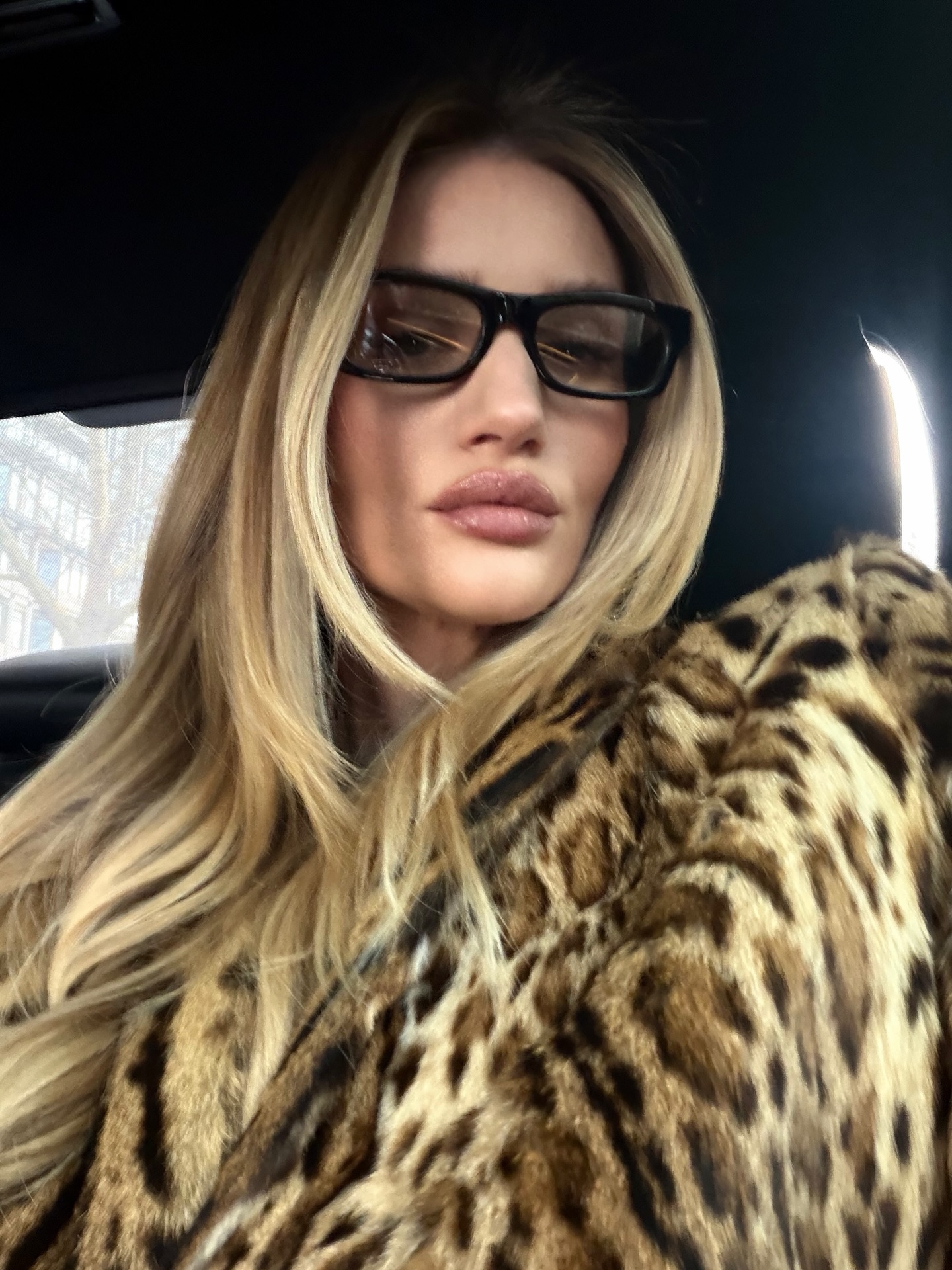 Rosie Huntington Whitely with faded blonde hair colour