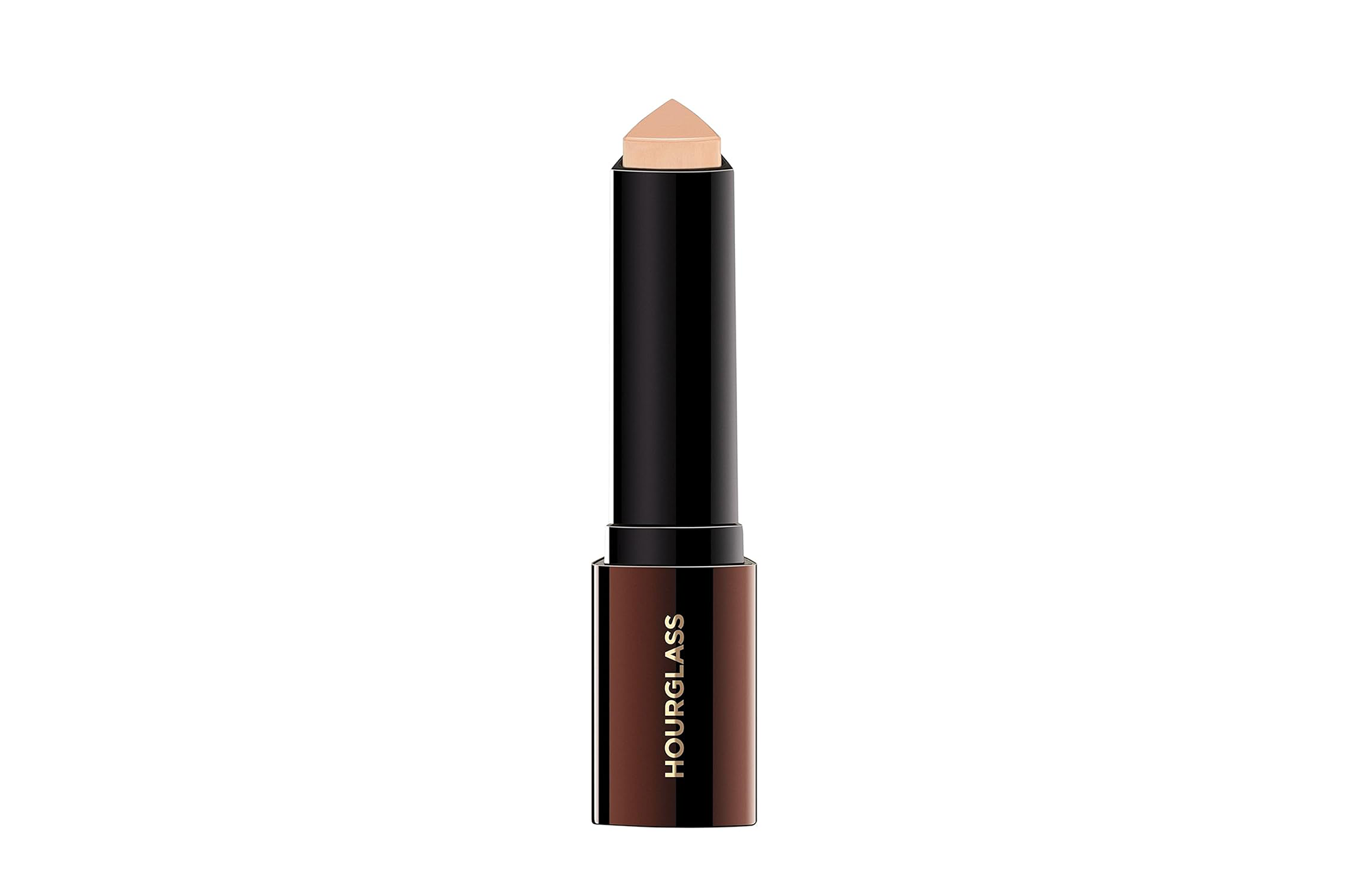 Hourglass concealer stick in a light shade, with a black and brown casing.
