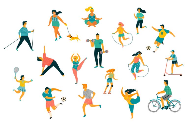 Illustration of people exercising