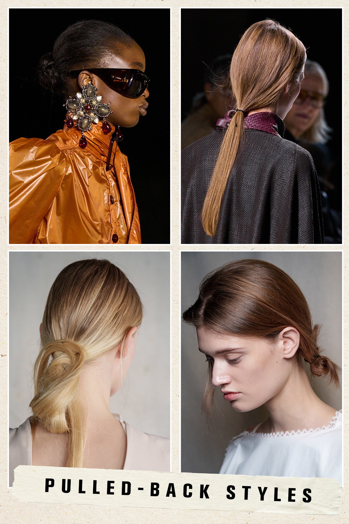 Model showing the pulled-back styles spring/summer 2026 beauty trends