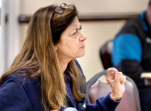 Lisa Yurkin, director of development with The National Federation of Public and Private Employees, speaks during a Broward schools wellness committee meeting at Nob Hill Soccer Club Park in Sunrise, Wednesday, Feb. 11, 2026. (Carline Jean/South Florida Sun Sentinel)