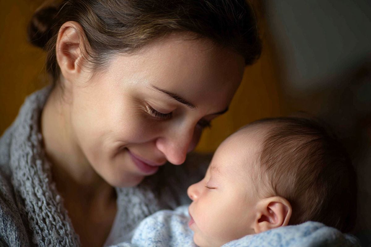 This shows a mom and newborn.