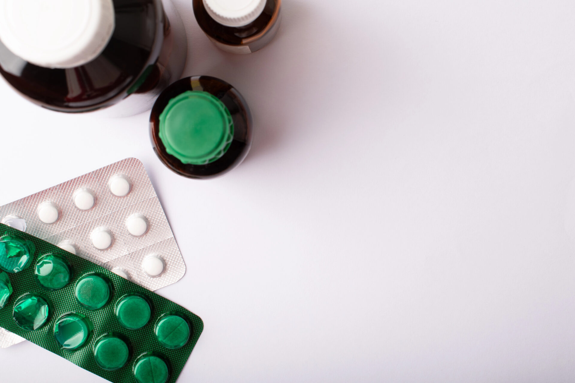 Women's Multivitamins on the table with plastic bottles