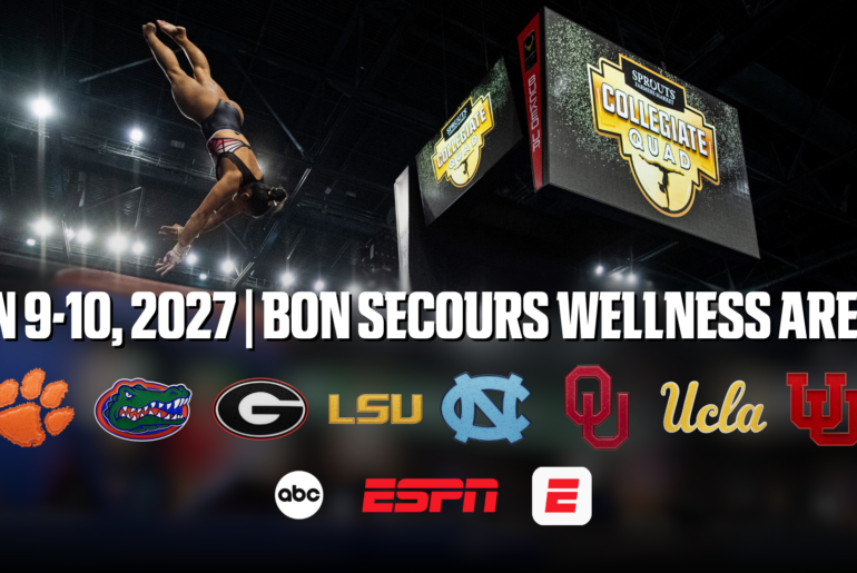 ESPN Events tumbles to the Palmetto State with the 2027 Sprouts Farmers Market Collegiate Quad set for Greenville’s Bon Secours Wellness Arena