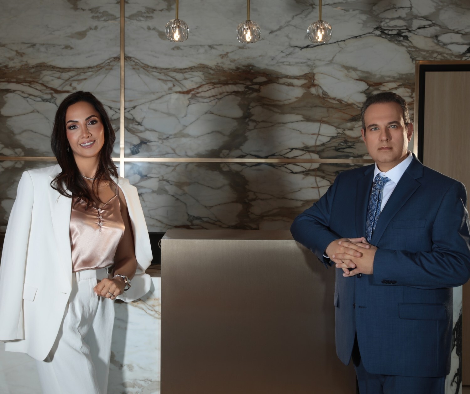 Dr. Michael Eshaghian, a board-certified physician who focuses on cosmetic gynecology, intimate wellness, and regenerative treatments, and Dima Hamzeh, director of operations, marketing, and strategy at Ziba Med Spa.