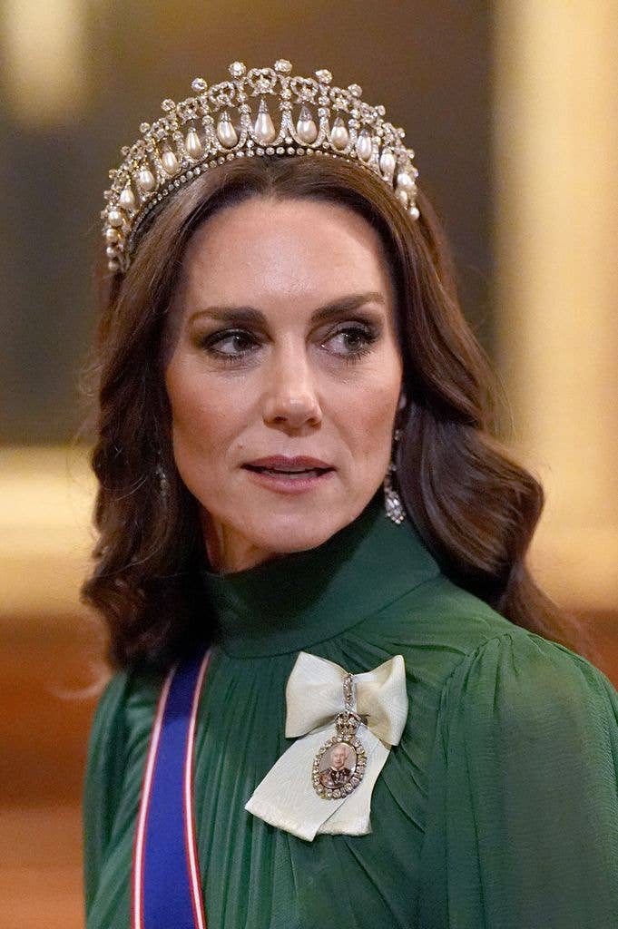 Catherine, Princess of Wales in green dress and tiara
