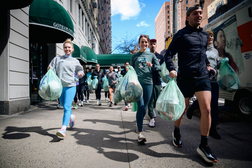 Plogging, the combination of picking up trash and jogging, is a growing fitness trend in New York City and beyond. Stefano Giovannini for NYPost