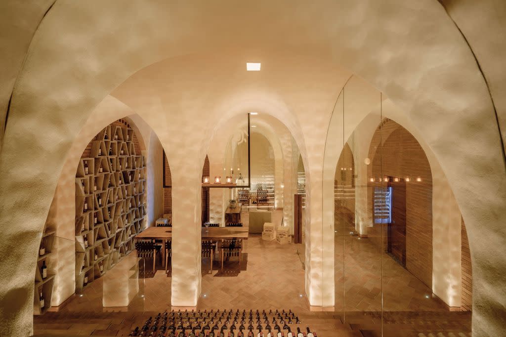 Among the booze options is a wine cellar. Guests can pop down and grab a bottle at any time of day. CESAR BEJAR
