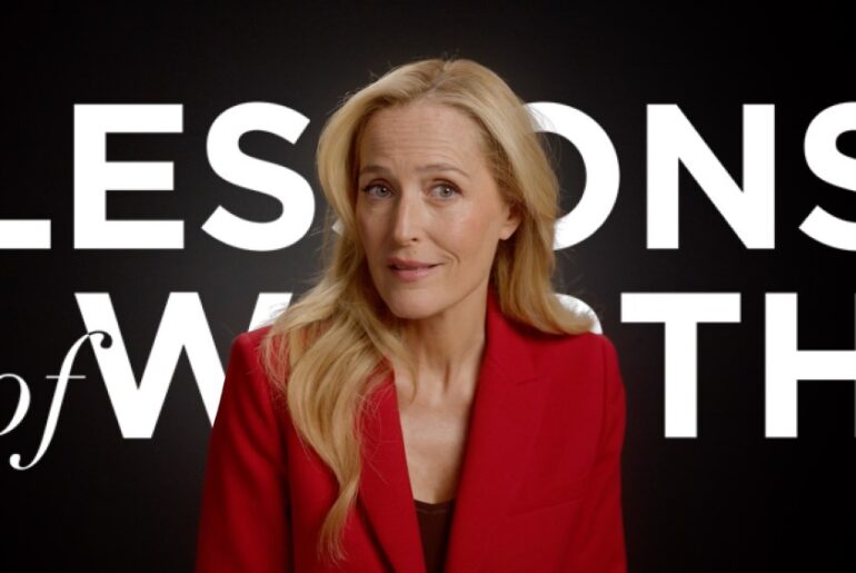Gillian Anderson in L'Oréal Paris' "Lessons of Worth" series.