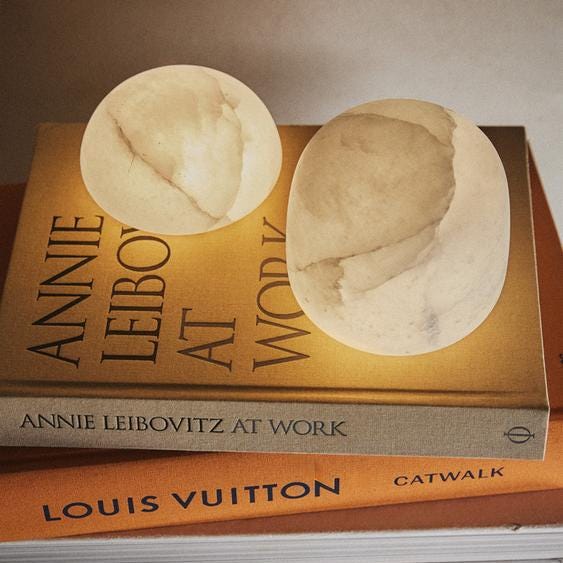 Alabaster Semi-Oval Table Lamp 