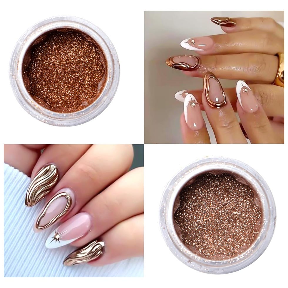 Chrome Nail Powder Metallic Gold And Silver