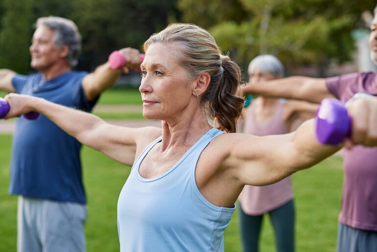 Muscle strength linked to longer life in women over 60, study finds