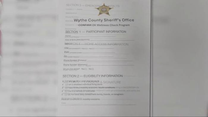 Wythe County Sheriff’s Office launching free wellness check program