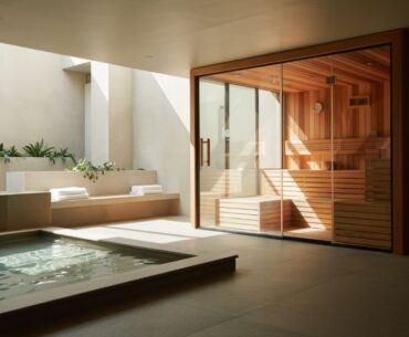 A wellness space blending thermal and cold therapies for holistic recovery