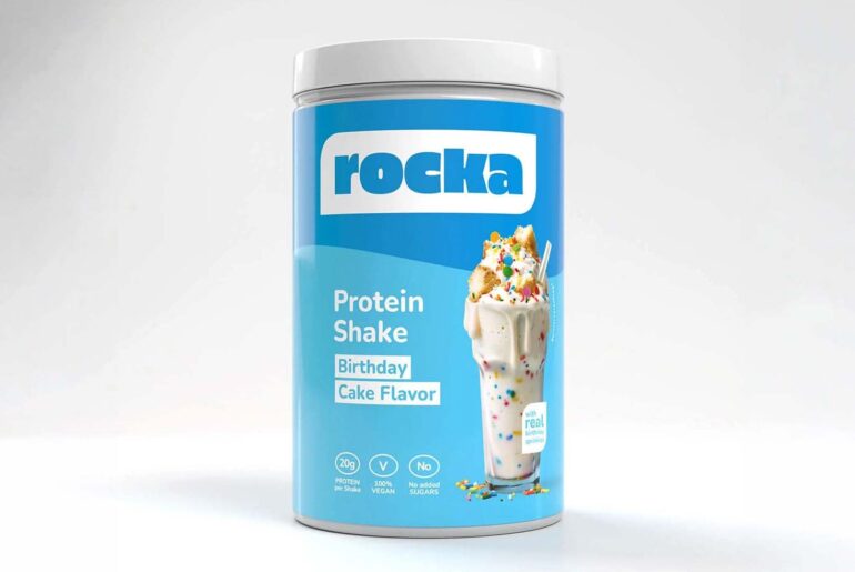 Rocka Nutrition's limited celebratory Birthday Cake Protein Shake