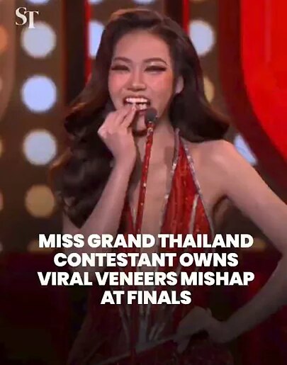 Miss Grand Thailand contestant shows off veneers at finals in response to viral video - youtube.com