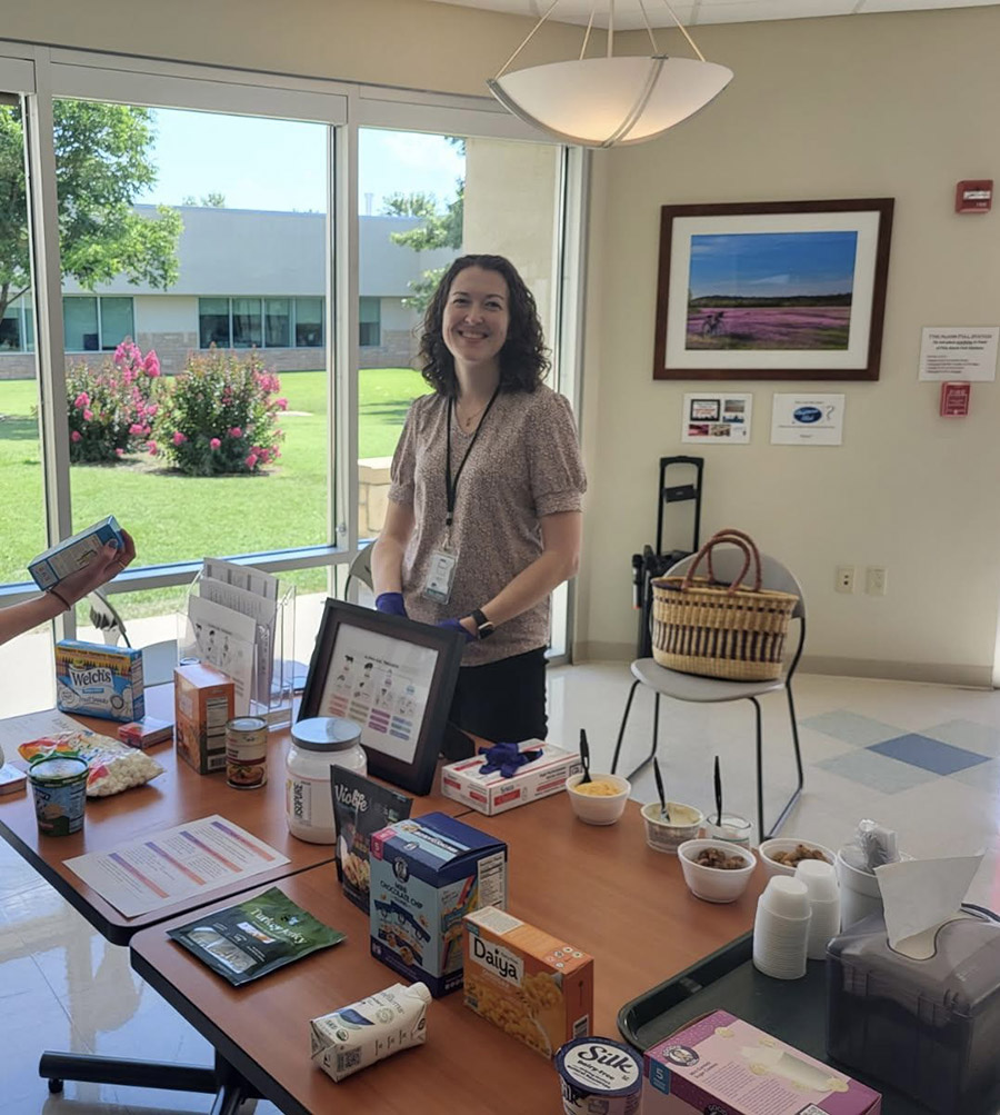 Lauren Brumfield is pictured while giving a presentation about Alpha-gal Syndrome while she worked as a summer intern at a hospital last year. (Submitted photo)