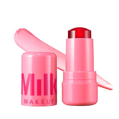 Milk Makeup Cooling Water Jelly Tint – Long-Lasting Sheer Lip + Cheek Stain With Firming Vegan Collagen + Hydrating Aloe – Transfer Proof, Buildable Lip Tint + Blush – Chill (red), 0.17 Oz