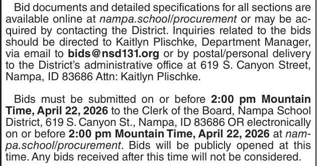 Bid: Nutrition Services Products