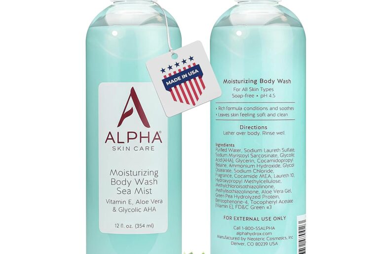 shop lc ALPHA Skincare Moisturizing Body Wash Sea Mist with Vitamin E Aloe Vera & Glycolic AHA (12oz) Hot Sale | Jewelry