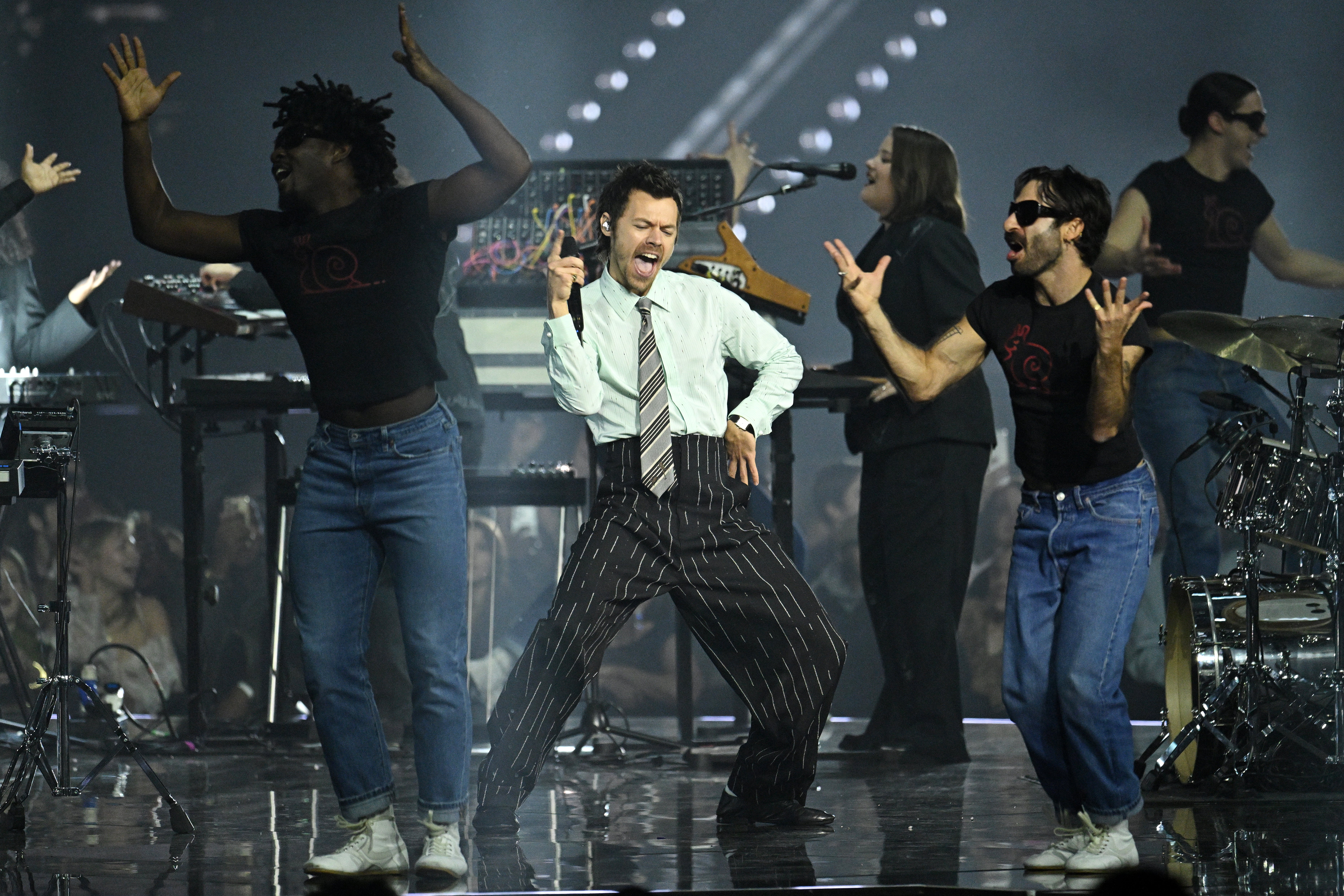 Harry Styles performs during the Brit Awards