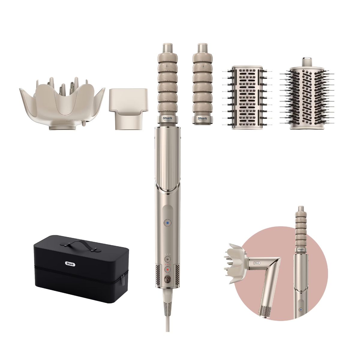 Shark FlexStyle 5-in-1 Air Styler & Hair Dryer with Storage Case - Stone