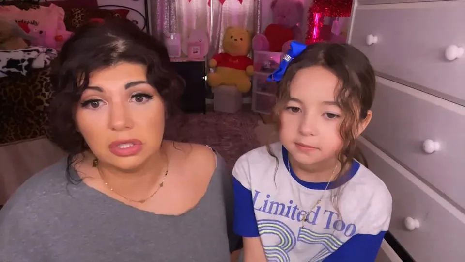 ABC News - PHOTO: Ceaira Fritcher talks to “Good Morning America” about letting her 7-year-old daughter Evie play with and wear makeup.