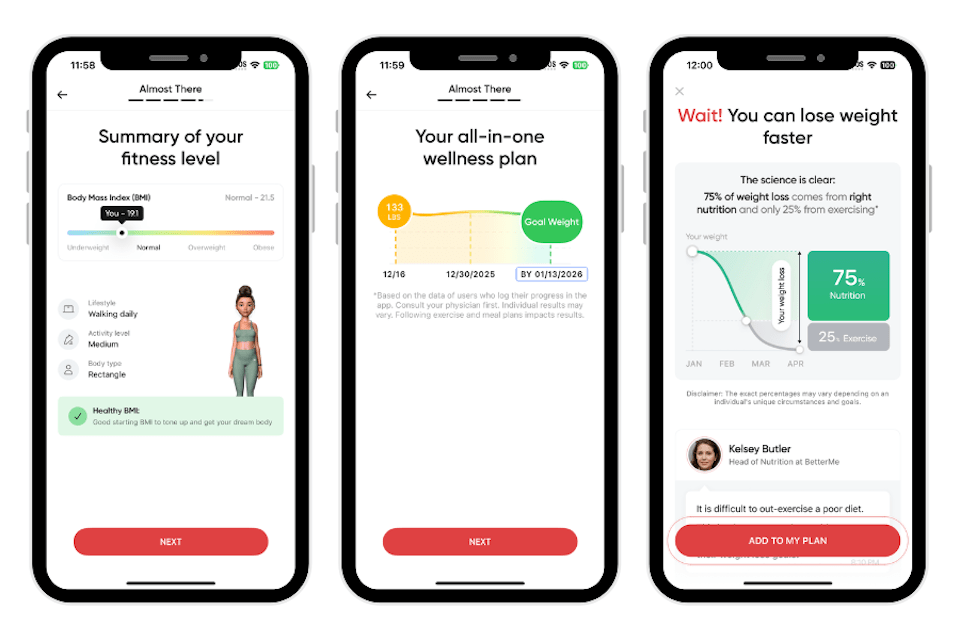 BetterMe as best online dietitian 