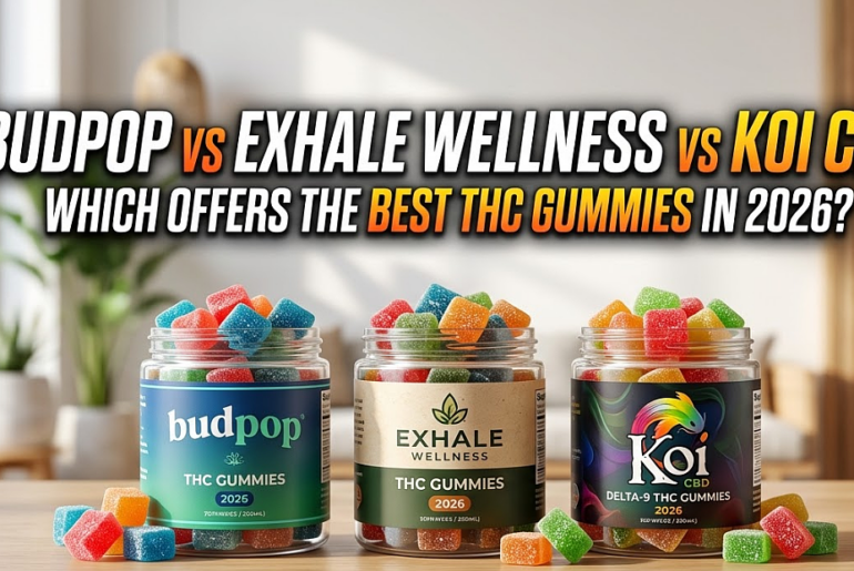 BudPop vs Exhale Wellness vs Koi CBD: Which Offers the Best THC Gummies in 2026?