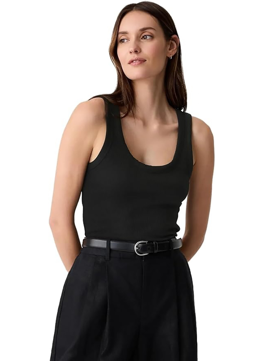 GAP, Gap Womens Ribbed Scoop Tank True Black V2 L