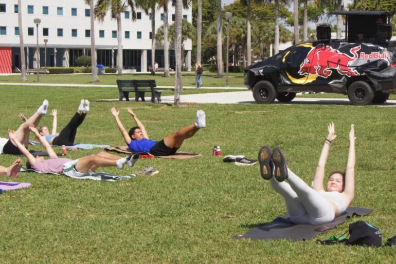 “March into Fitness” brings FAU students together through fitness on Boca Raton housing lawn – FAU University Press