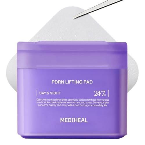 Mediheal Pdrn Lifting Toner Pads for Pore & Wrinkle Care With Squalane & Glutathione – Pore Minimizers, Gentle Exfoliation, Firming & Hydrating Care, Vegan Fabric, Korean Skincare (100 Pads)