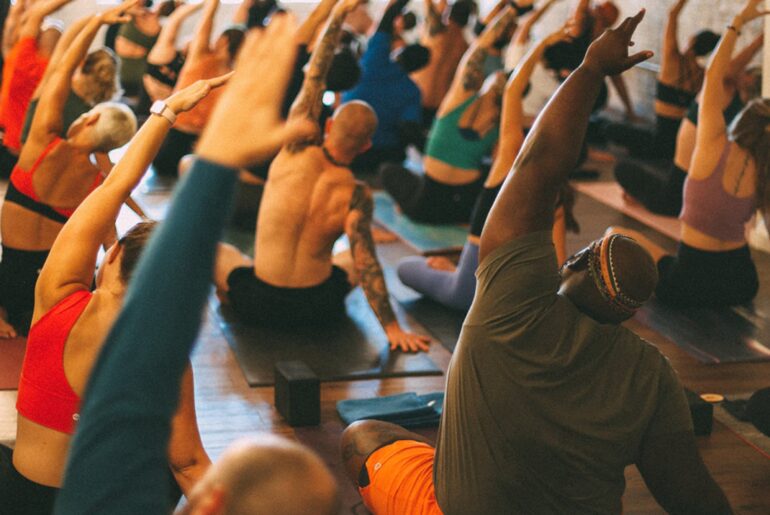 A Speakeasy Yoga heated yoga class. CONTRIBUTED