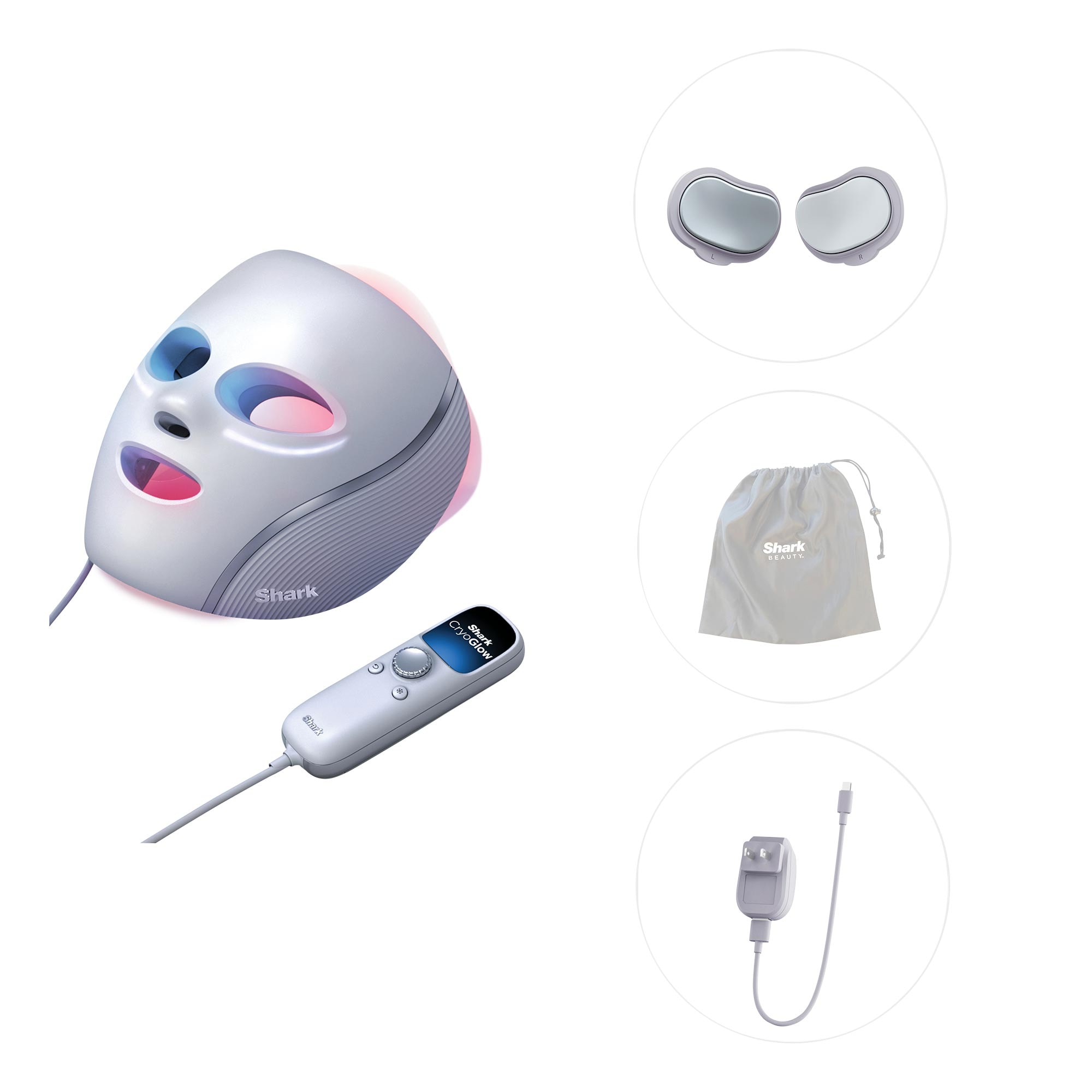 Cryoglow™ Cooling + Led Face Mask & Facial Glo Skin Tool - Blue