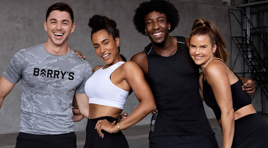 Group of young fit people at Barry's fitness experience