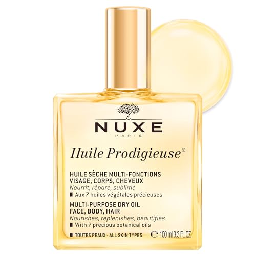 Nuxe Huile Prodigieuse Multi-Purpose Dry Oil - Radiant Glow and Lightweight Hydration for Face, Body & Hair. Nourishes, Repairs and Enhances
