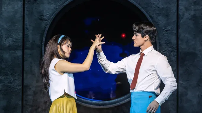 Darren Criss and Helen J Shen in the original Broadway production of 'Maybe Happy Ending.' (Photo by Matthew Murphy and Evan Zimmerman)