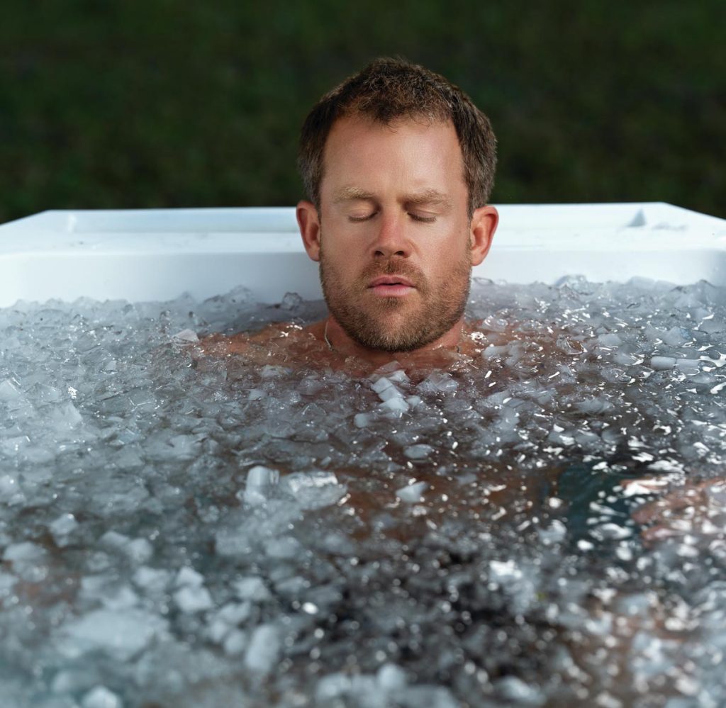 Jeff Gargiulo reaps the benefits of a cold plunge. Photo by Nick Shirghio