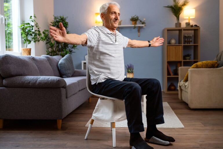 A trainer who specializes in working with seniors shares a “simple and safe” daily workout to improve balance, strength and mobility at home