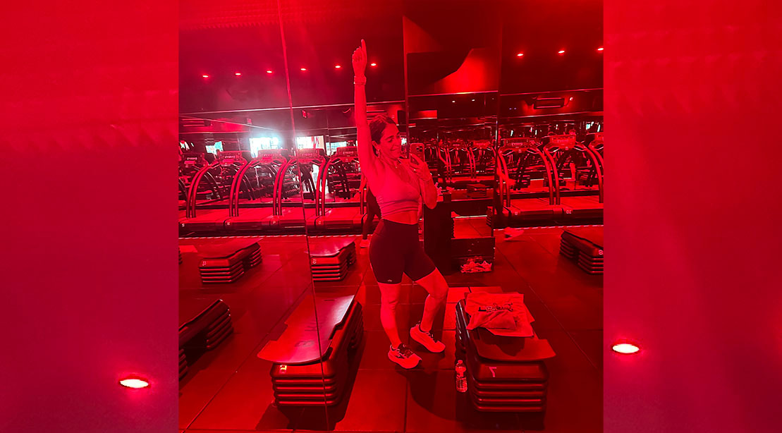 Lanae Brody does a workout at Barry's