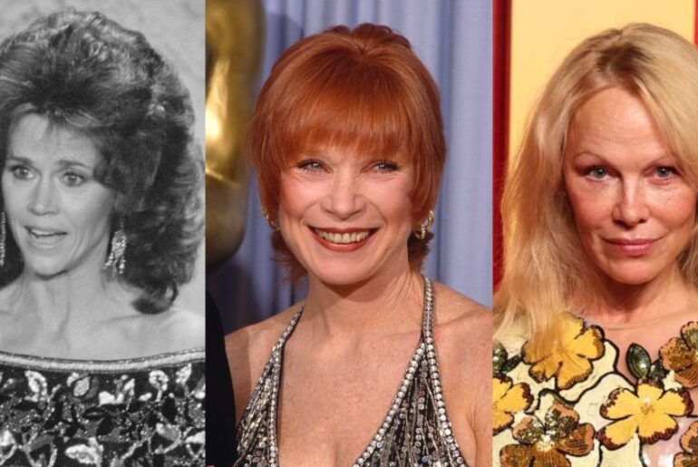 Jane Fonda, Shirley MacLaine and Pamela Anderson at the Oscars.