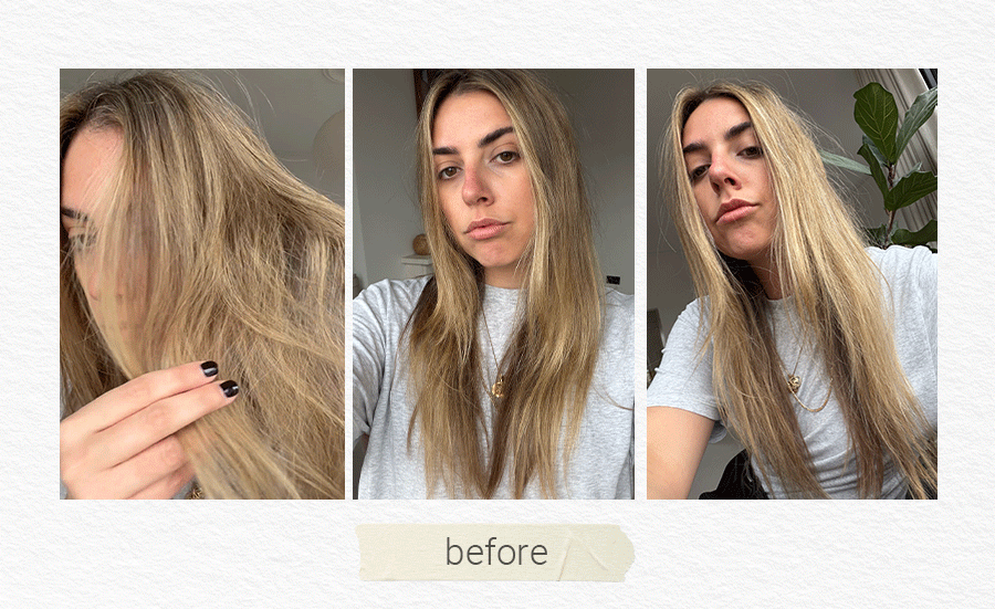 Shannon Lawlor before using Olaplex No.3 Plus