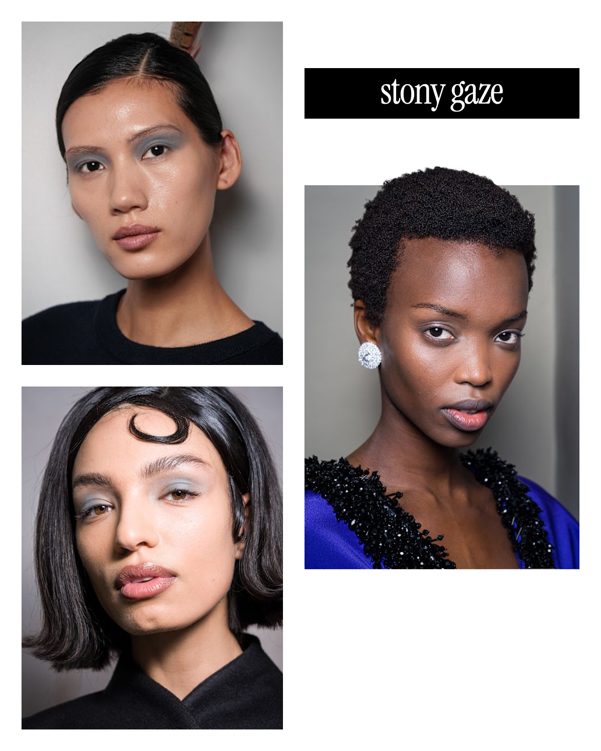 Gray eye shadow collage