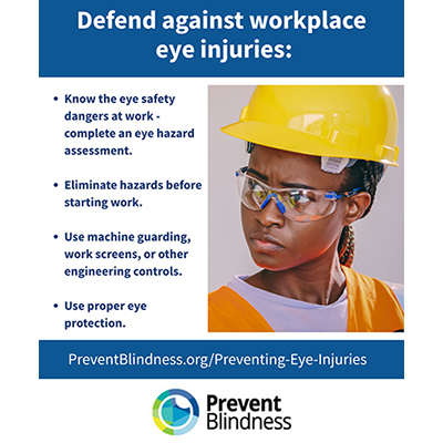Prevent Blindness on workplace eye injuries