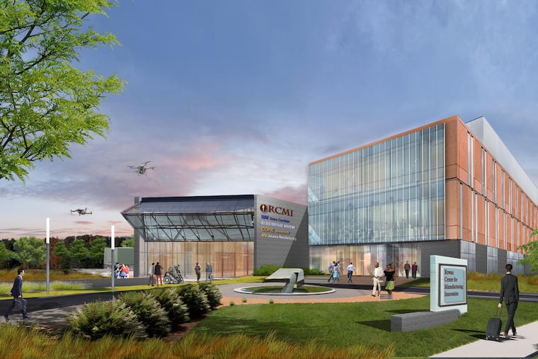 A rendering of the Rowan University Center for Manufacturing Innovation's first building.