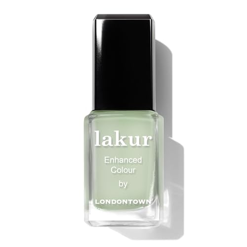 Londontown Lakur Nail Polish - Chip-Resistant, Non-Toxic, Conditions & Hydrates Nails | Glossy White Sage Green, Lichen, .40 Fl Oz