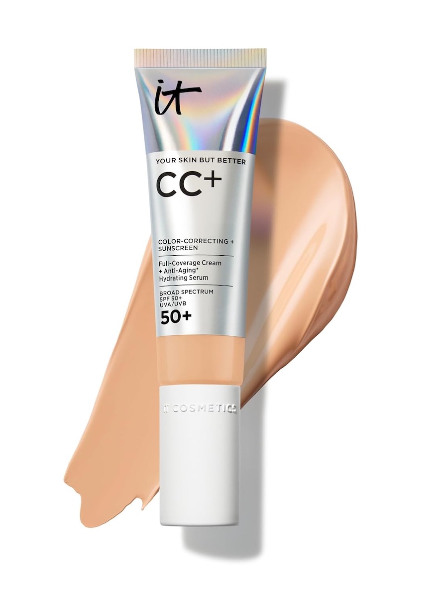 IT Cosmetics, It Cosmetics Cc+ Cream (medium) - Natural Full Coverage Foundation With Spf 50+, Color Corrector & Anti-Aging Hydrating Serum, Hyaluronic Acid + Peptides, Lightweight - 1.08 Fl Oz
