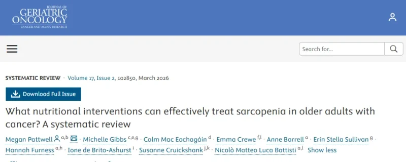 Nutritional Strategies to Prevent Sarcopenia - SIOG 2 Nutritional Strategies to Prevent Sarcopenia - SIOG