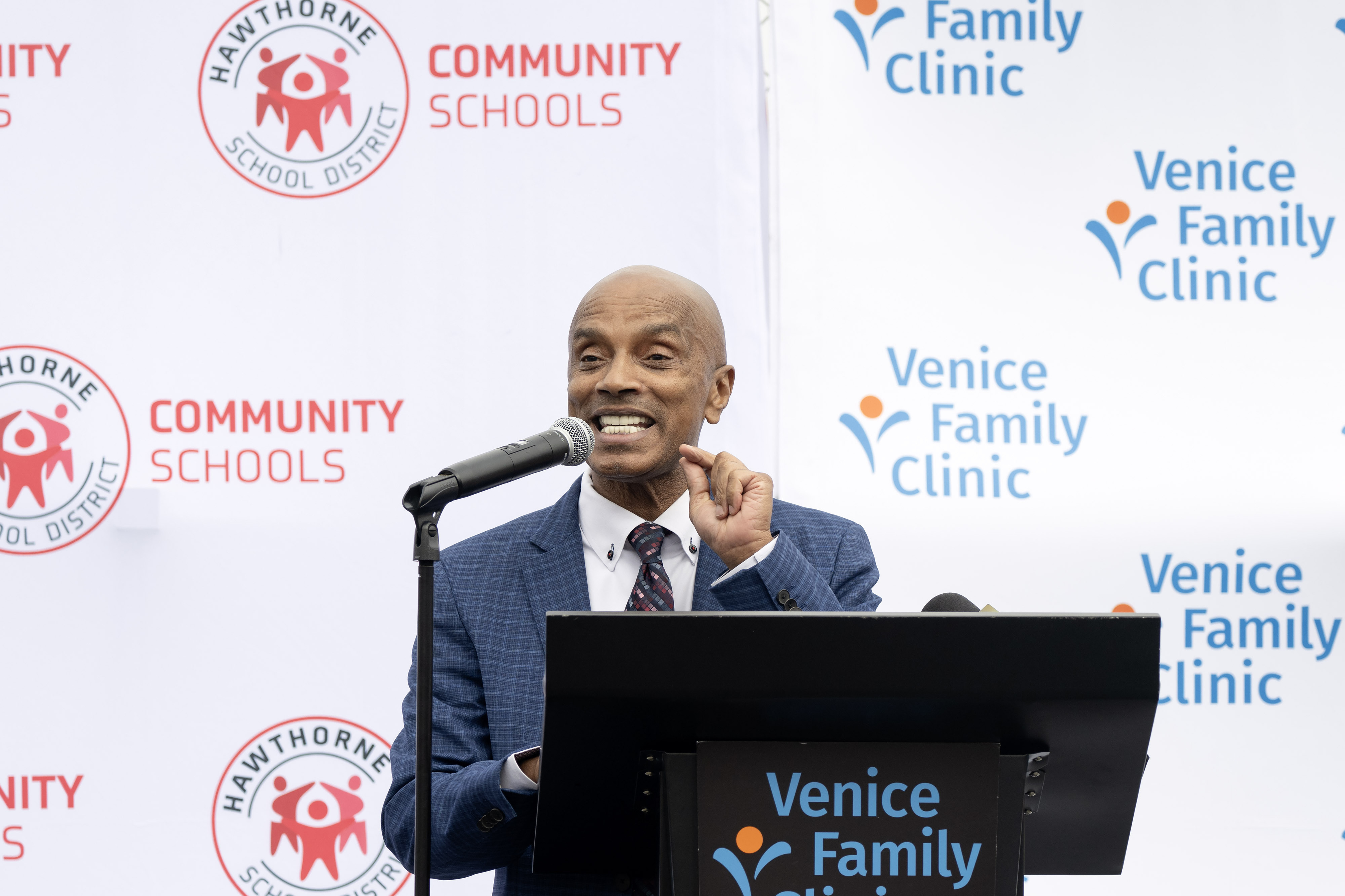 Mayor Pro Tem Alex Monteiro speaks during the grand opening...