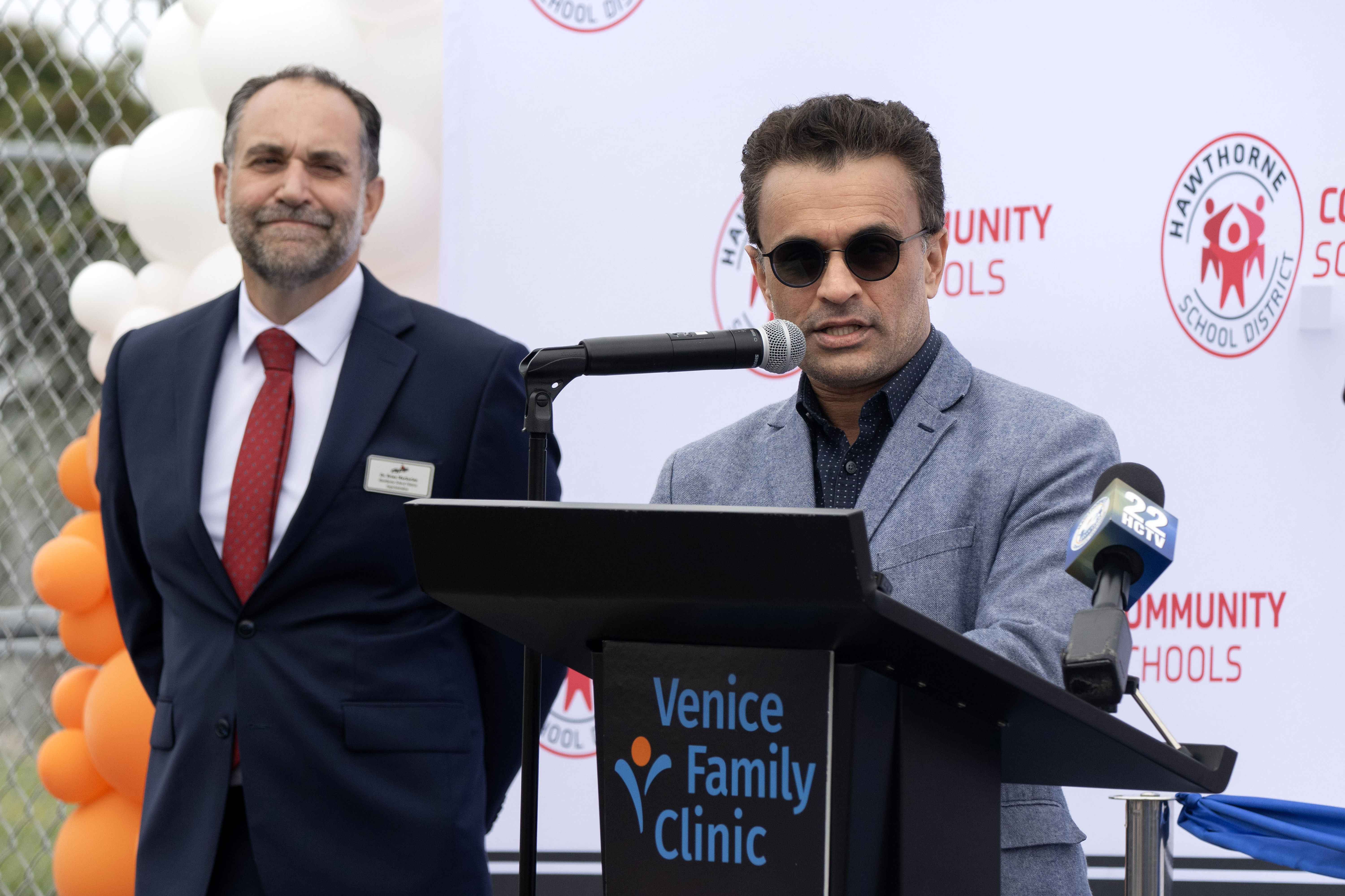 Venice Family Clinic CEO Dr. Mitesh Popat speaks during the...